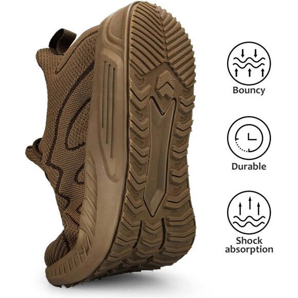 Feethit Women Khaki Lightweight Wide Mesh Workout Sneakers For Tennis Gym Travel - Picture 3 of 5